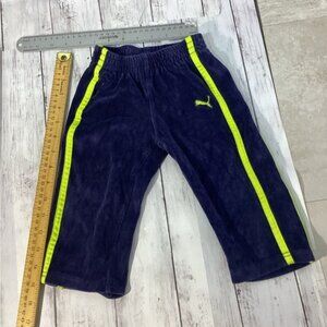 Country Club Chic Puma Boys Sweat Pants Black Neon Green18m